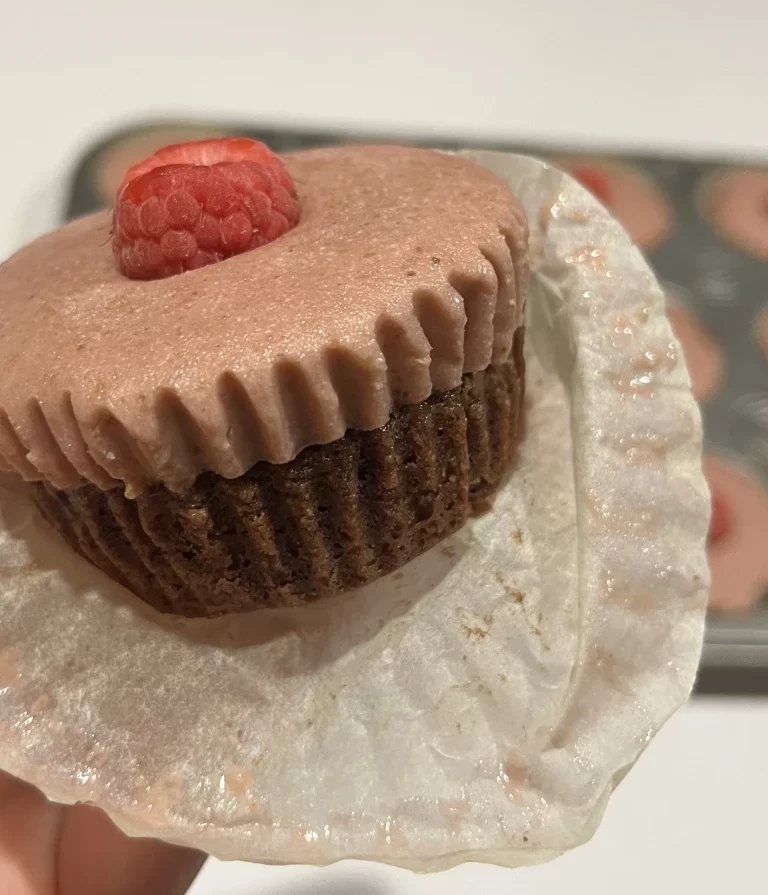 Raspberry Mint Chocolate Cookie Ice Cream Cups